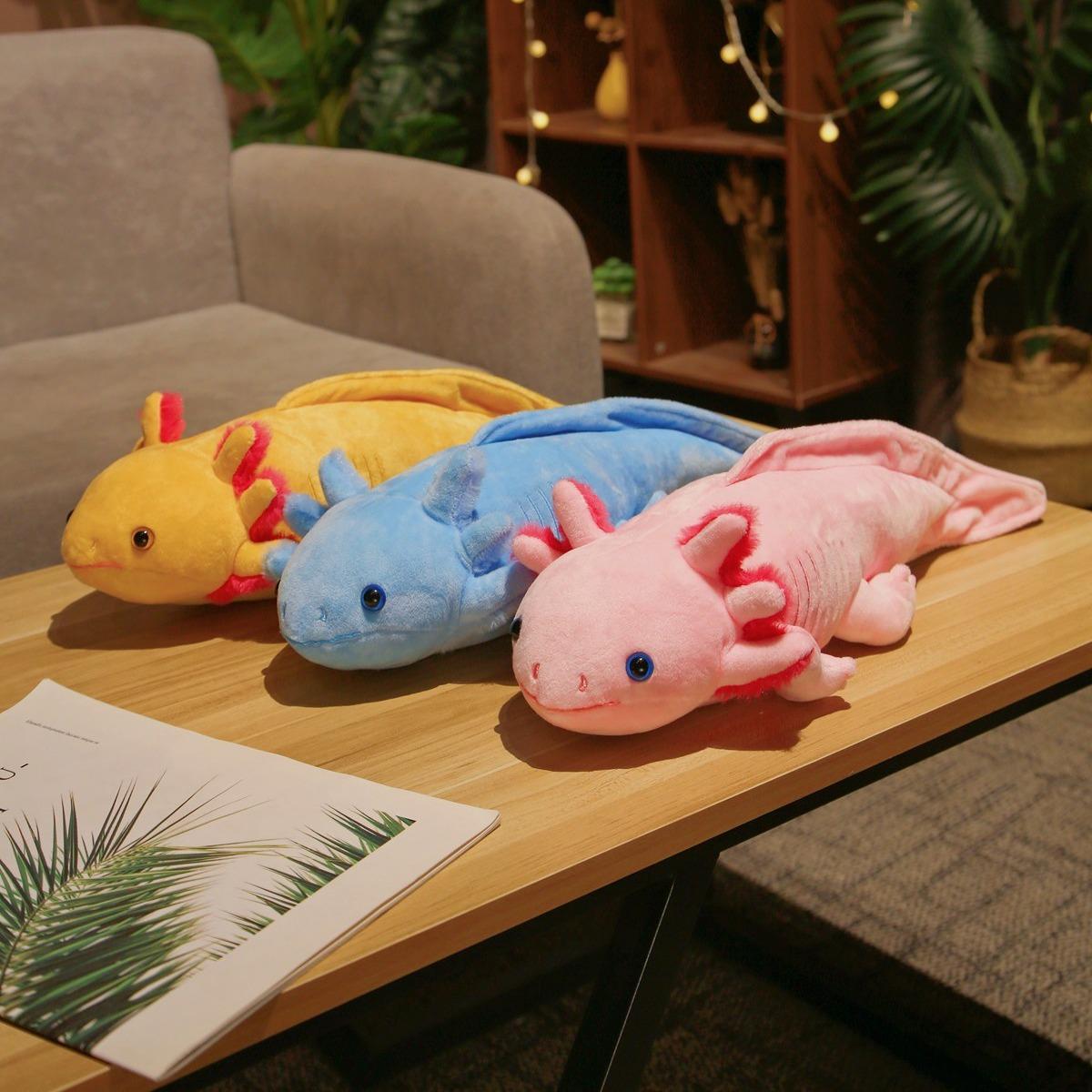 Axolotl Plush Toy, 1 Count Cute Super Soft Fluffy Stuffed Animal Plushie, Realistic Salamander Axolotl Plush Toy for Kids Gift Room Decor