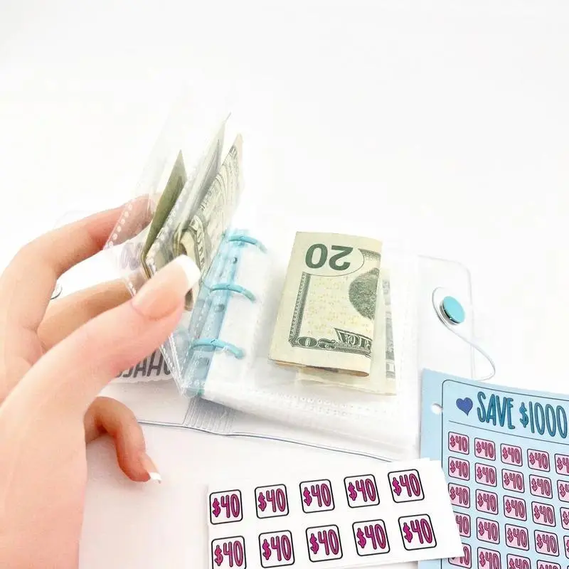 mini Money Saving Binder Reusable Cash Envelope System – 2026 Budget Binder, 2026 Upgraded,Transparent PVC Pockets, Portable Budget Binder for Money Saving & Cash Stuffing, Perfect Finance Planner & Gift Flexible Durable
