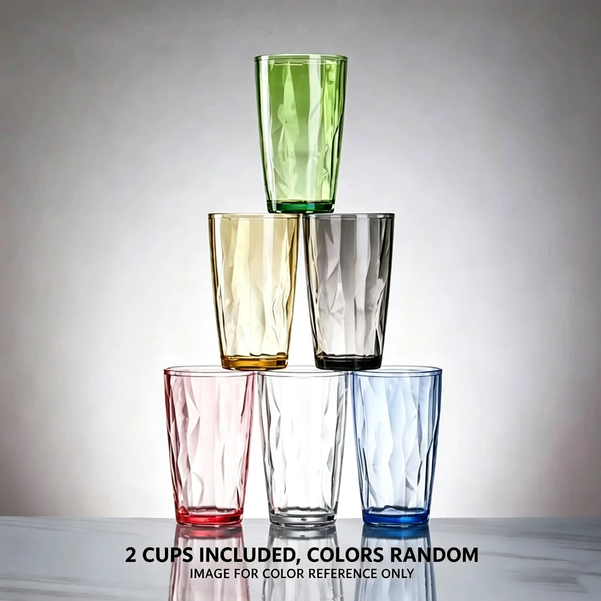 2pcs 15oz Water Cups, Unbreakable Tritan Drinking Glasses Set, Shatterproof Acrylic, Reusable Kitchen Water Glasses, Suitable for Juice, Home, Office, Restaurant, Bar Use, Holiday Decorations, Christmas