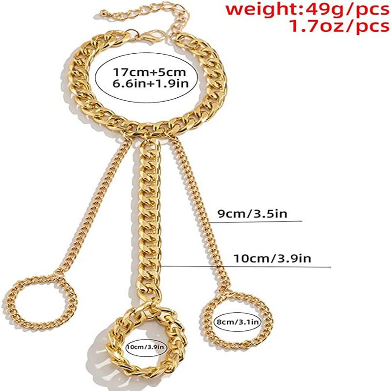 Punk Multi-layer Cuban Chain Bracelet • Vintage Tassel Finger Ring