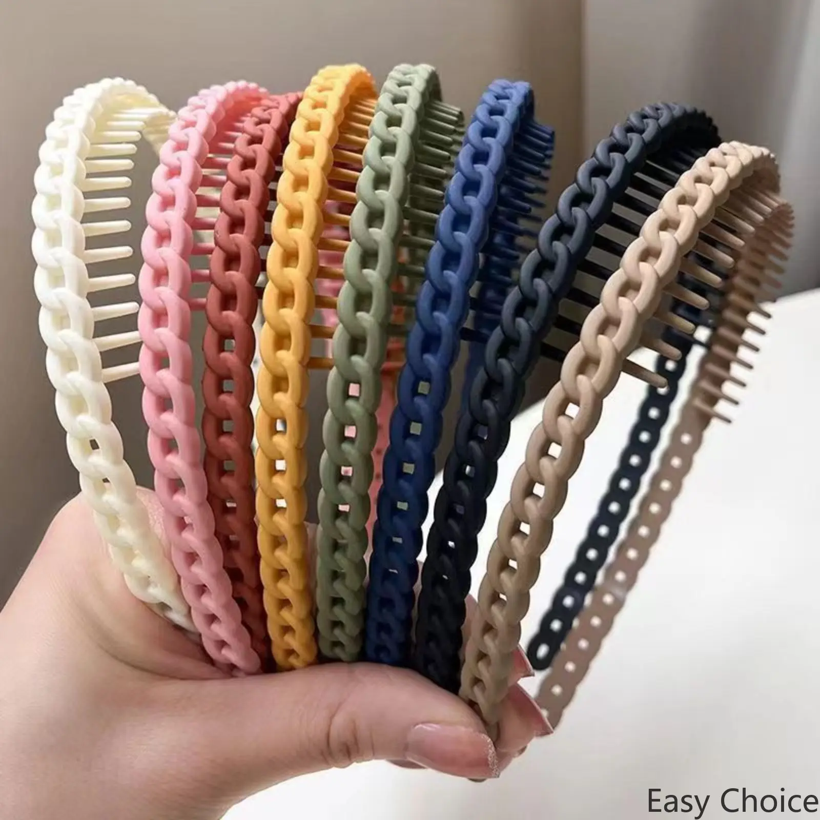 8Pcs/10Pcs Non Slip Toothed Hair Hoop For Face Washing, Elegant Headband For Women, Fashion Broken Hair Holder, Comfortable Press Hair Headband, Summer Daily Makeup Skincare Hair Accessory