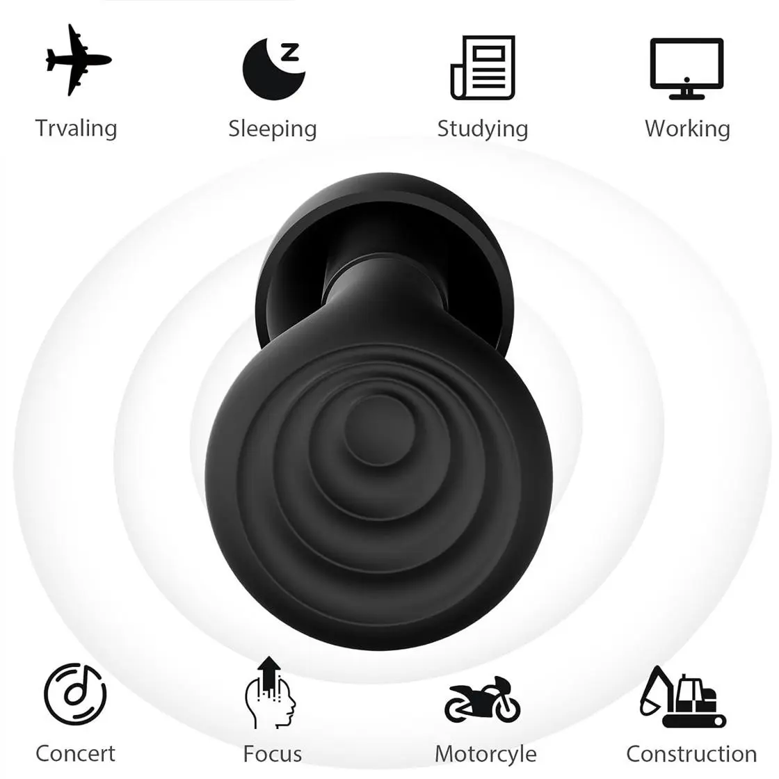 Silicone Soundproof Earplugs, Noise-Reducing Sleep Earplugs, Waterproof and Silent, Ideal for Sleeping and Swimming, Best Selling Earplugs