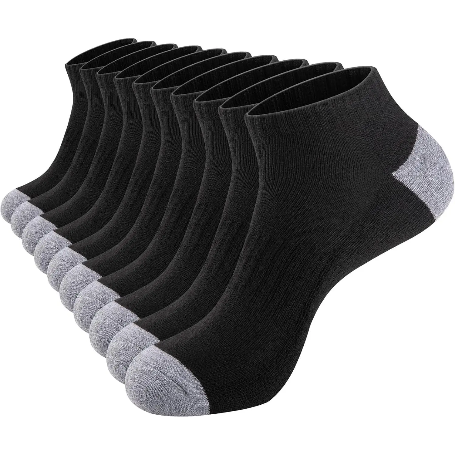 10 Pairs Mens Ankle Socks Low Cut Socks for Men Athletic Socks Breathable Cushioned