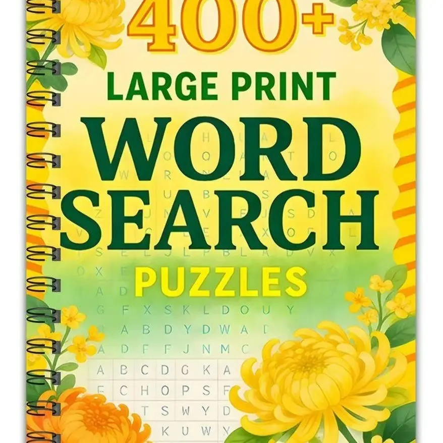 400+ Large Print Word Search Puzzles, Easy to Read for Seniors, Fun Brain Teasers, Creative Puzzle, Mental Stimulation, Perfect Gift for Adults, Engaging Puzzle Book
