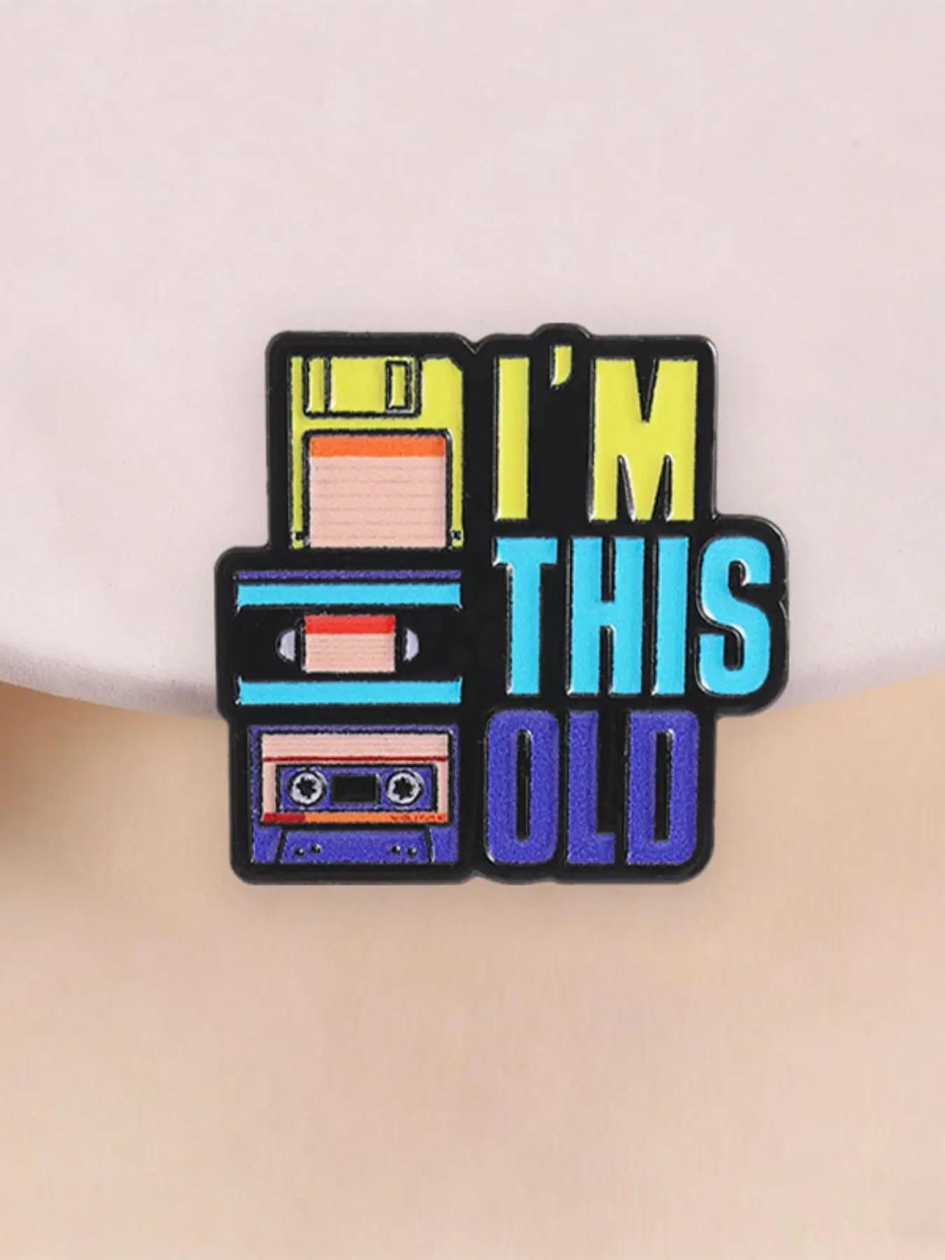 I'm This Old Enamel Pin Retro Cassette Tape Floppy Disk VHS Tape 80s 90s Vintage Nostalgic Alloy Brooch Collectible Pins Lapel Backpack Badge Fashion Jewelry Accessories Gift for Friends