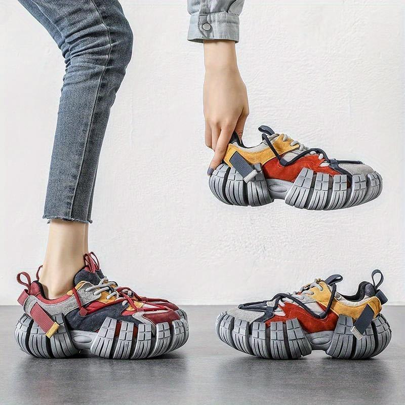 (New)Shoes for Men New Fashion Trend All The Fashion Brand Europe Station Color Daddy Shoes, Vintage to Do Old Sports Shoes, Anti-slip Wear-resistant Breathable Sports Shoes, Increase Men's Casual Shoes