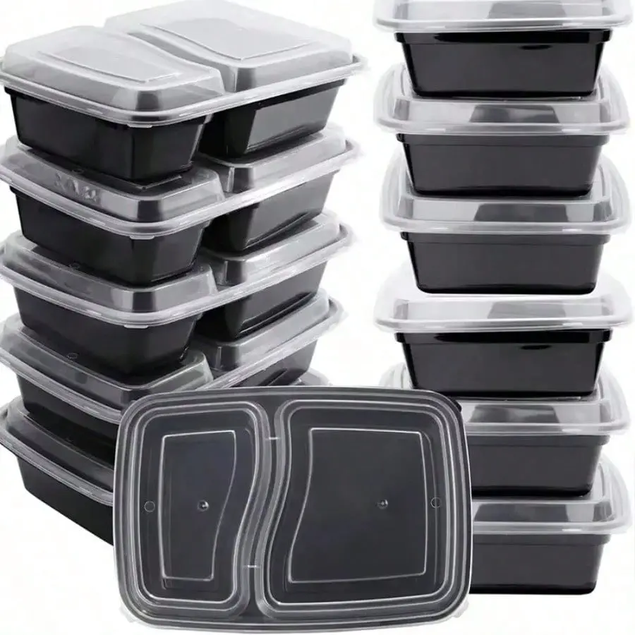 10/20/50 Sets 28oz Microwave Food Storage Containers with Lids, Disposable Meal Prep Boxes, Stackable Takeout Food Containers