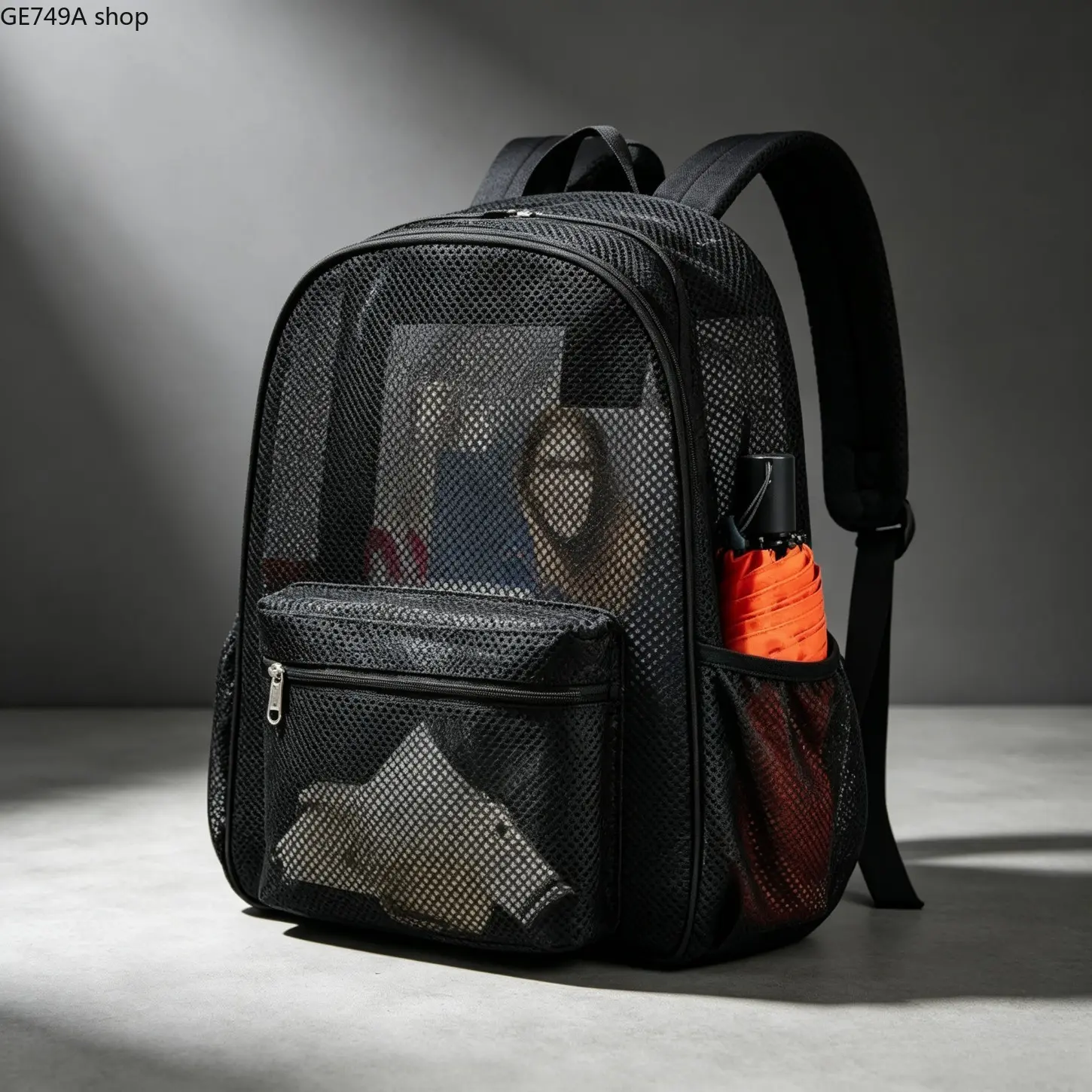 Unisex Casual Large Capacity Breathable Mesh Backpack Lightweight Athletic Backpack, Multi Function Rucksack for Students Beach Outdoor Activities, Apparel Accessories Clothes Ornament Unique Gift