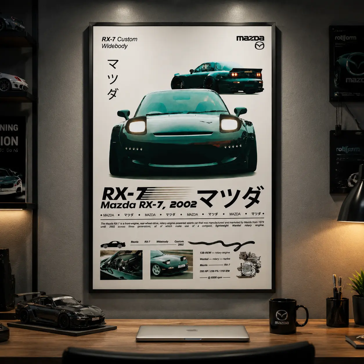 JDM Sports Car Canvas Poster |   Vintage Racing Wall Art for Garage, Man Cave & Office Decor