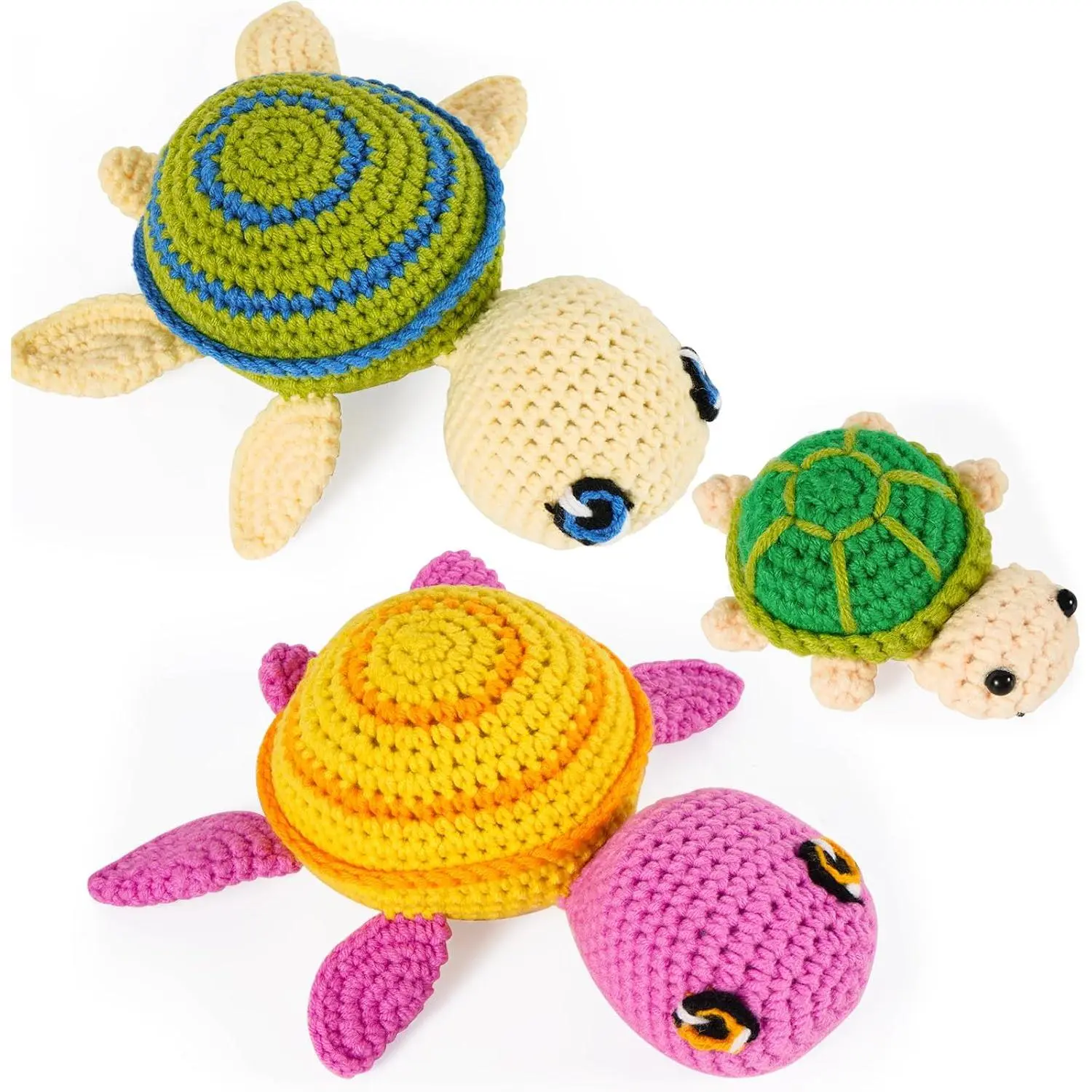 Crochet Kit for Beginners, Crochet  Kit, DIY Crochet  Kit with Step-by-Step Video Tutorials,  for Beginners of  Ages - 3-Pack Turtle Set