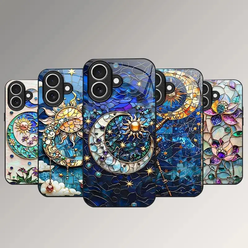 Compatible with iPhone 17 | Slim Fit Shockproof Phone Case, Artistic Stained Glass Mosaic & Tile Art Pattern, Stylish Aesthetic Phone Cover HNL0010