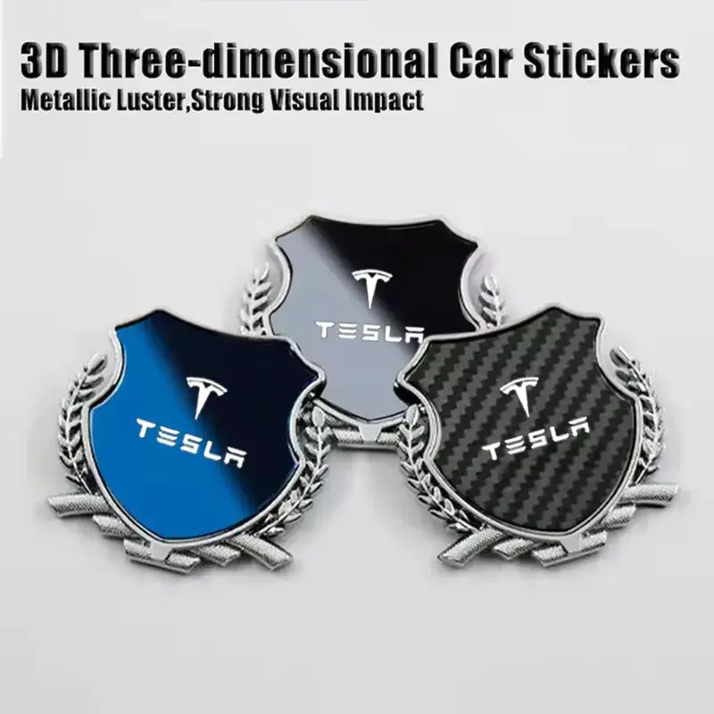Zinc Alloy Car Fender Side Emblem | Premium Rear Trunk Badge | Tesla Model S 3 X Y Roadster P85D P90D P100D Decoration