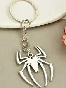 1pc Simple Simulation Flat Spider Keychain, Casual Trendy Mini Animal Alloy Spider Model, Daily Bag Phone Decoration, Party Gift