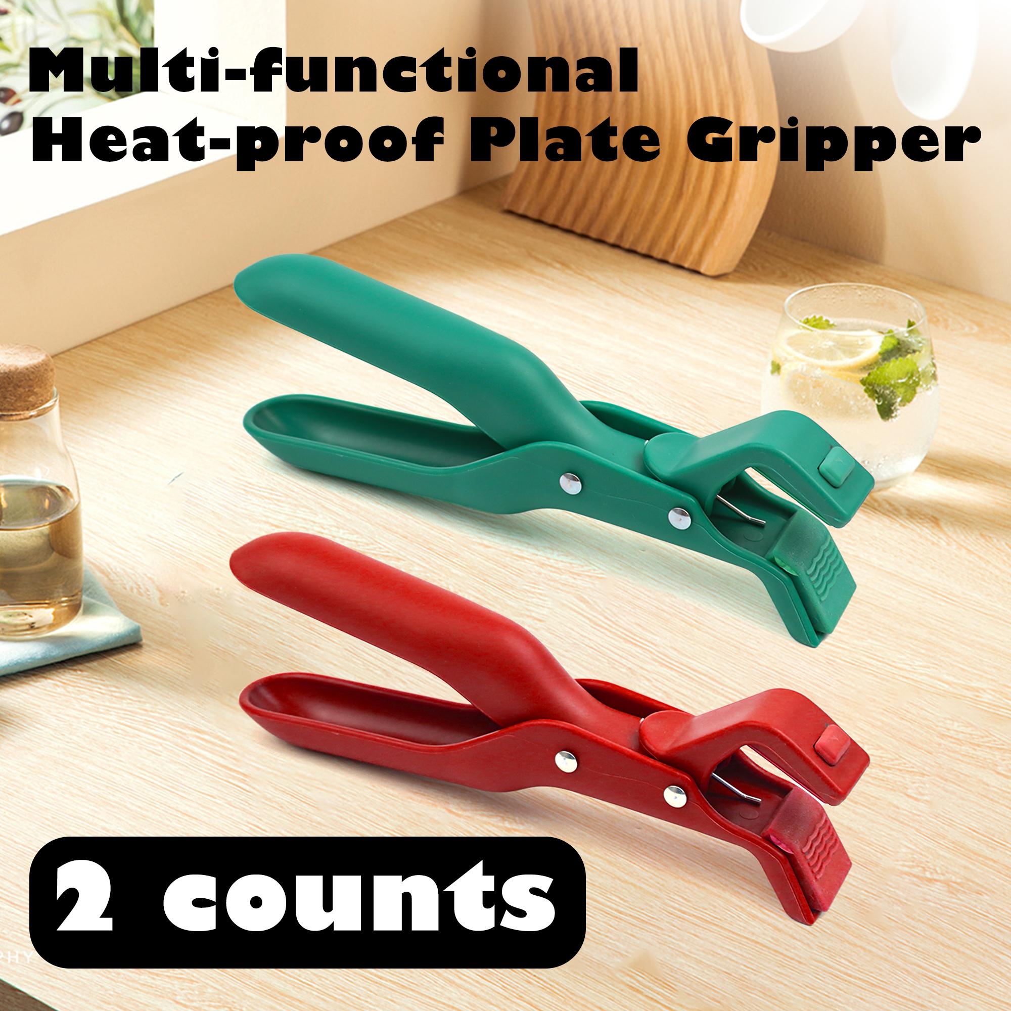 2 Counts Hot Plate Gripper Multi-Purpose Anti-Scald Tool for Bowls Plates Pans Serving as Holder Clip Tongs Clamp in Kitchen Red & Green L76 2 Counts Hot Plate Gripper Multi-Purpose Anti-Scald Tool for Bowls Plates Pans Serving as Holder Clip Tongs Clamp in Kitchen Red & Green L76