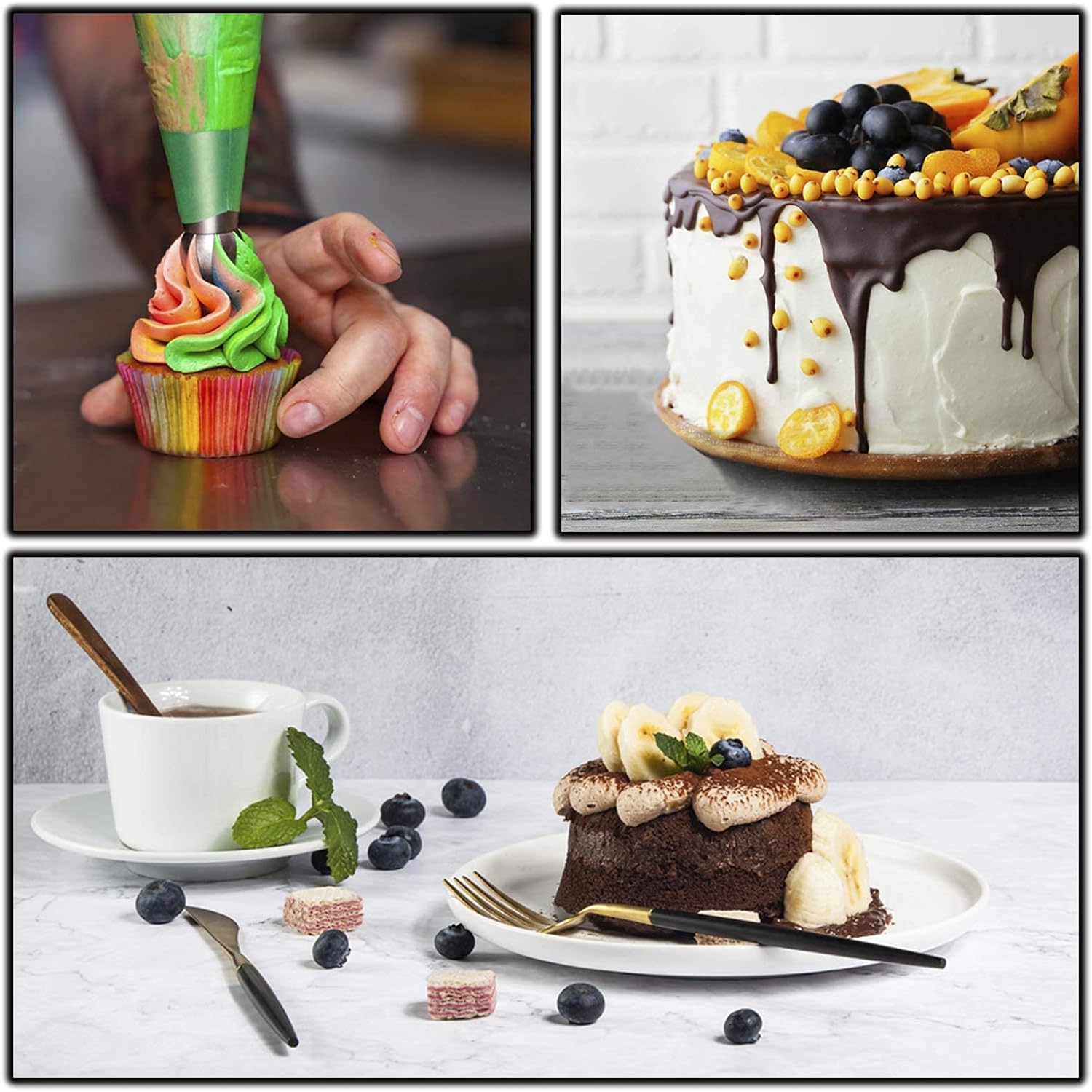 Cake Decorating Tool Set, 464pcs/set Cake Decorating Nozzle & Cake Turntable & Cake Pan & Other Accessories, Baking Supplies for Beginners