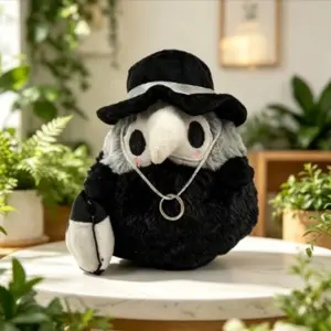 Halloween Night Light Plush Doll, Pestilence Bird Beak Doctor Stuffed Toy, Raven Nurse Absorbing Doll, Perfect for Halloween Decorations