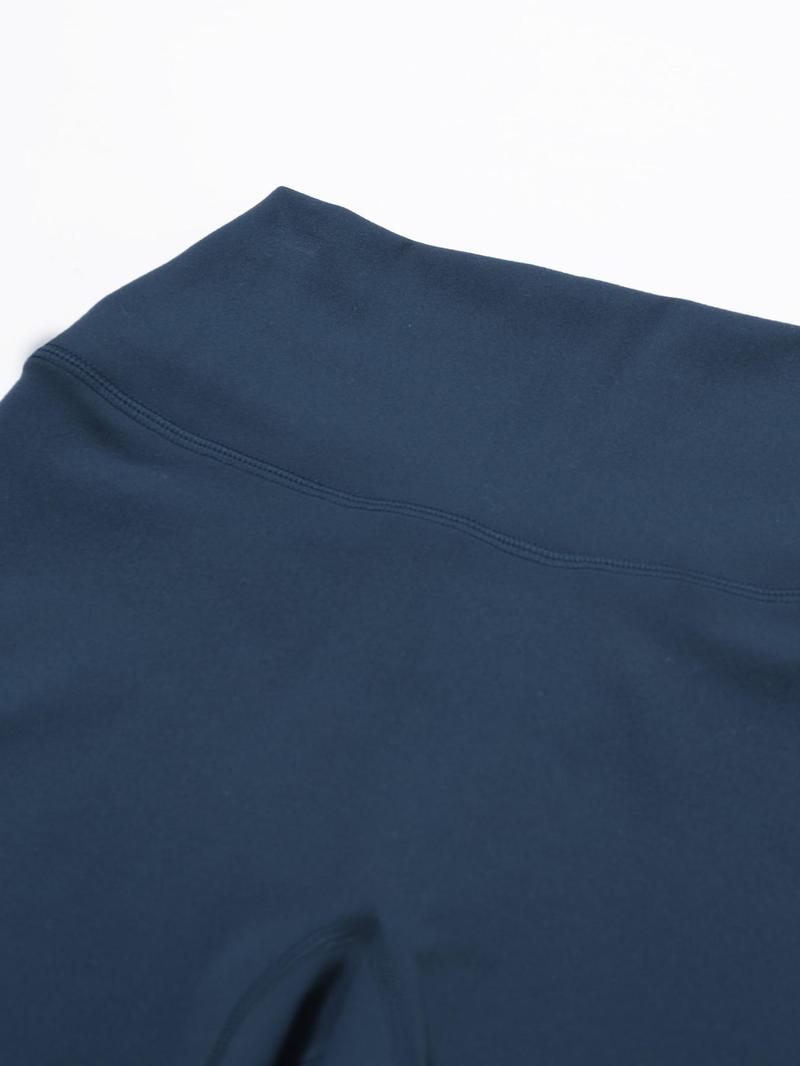 Women's Solid Round Neck Sports Tee & High Waist Shorts Tracksuit Set, Long Sleeve Tight-fitting Top & Skinny Shorts, Summer Outfits 2024, Ladies Sportswear for Indoor Outdoor Wear