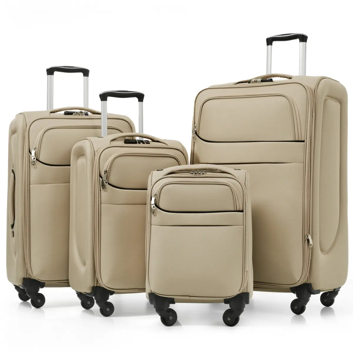 Softside Luggage Set 4 Piece, Expandable Travel Suitcases with Spinner Wheels, Lightweight Durable Luggage Set with TSA Lock.(18"/22"/26"/30")