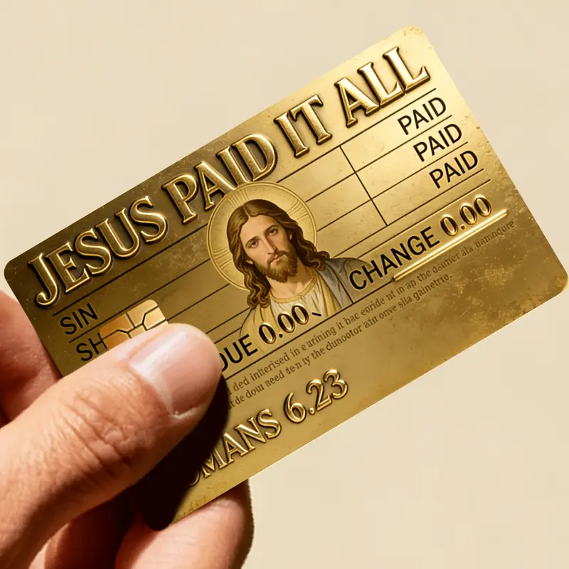 Jesus Paid It All Religious Skin Sticker Decal Change for Credit Card, Debit Card, Bank Card & Transit Pass | Christian Room Key Cover Wrap
