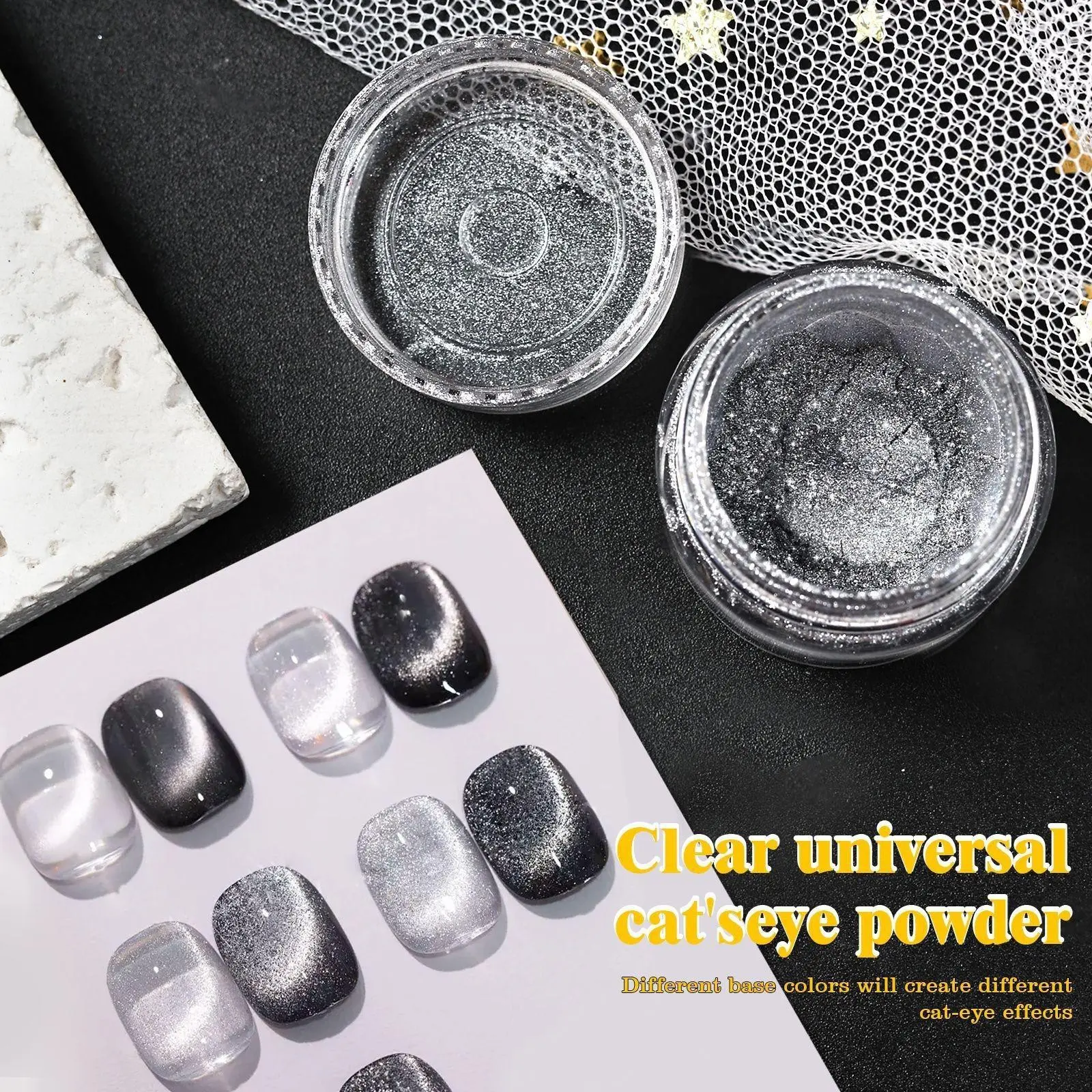 1PC Aurora Chrome Nail Glitter Powder - Magnetic Cat Eye Nail Powder  High-transparency Aurora Metallic Mirror Effect, Mermaid Colors, for DIY Gel, High-gloss Nail Art Design, Body and Face Makeup