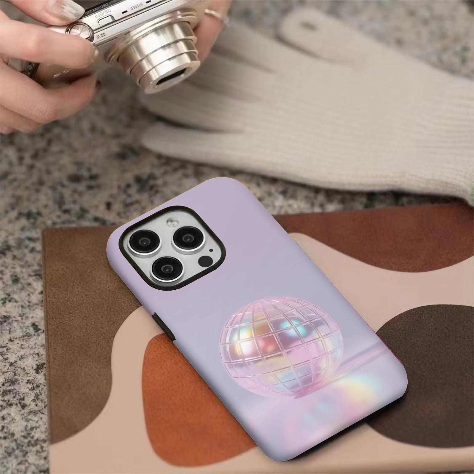 Holographic, disco ball Soft And Hard Two-In-One Film Printed Full Pattern Case For IPhone 16 15 14 13 1211 Pro Max Plus Phone Case