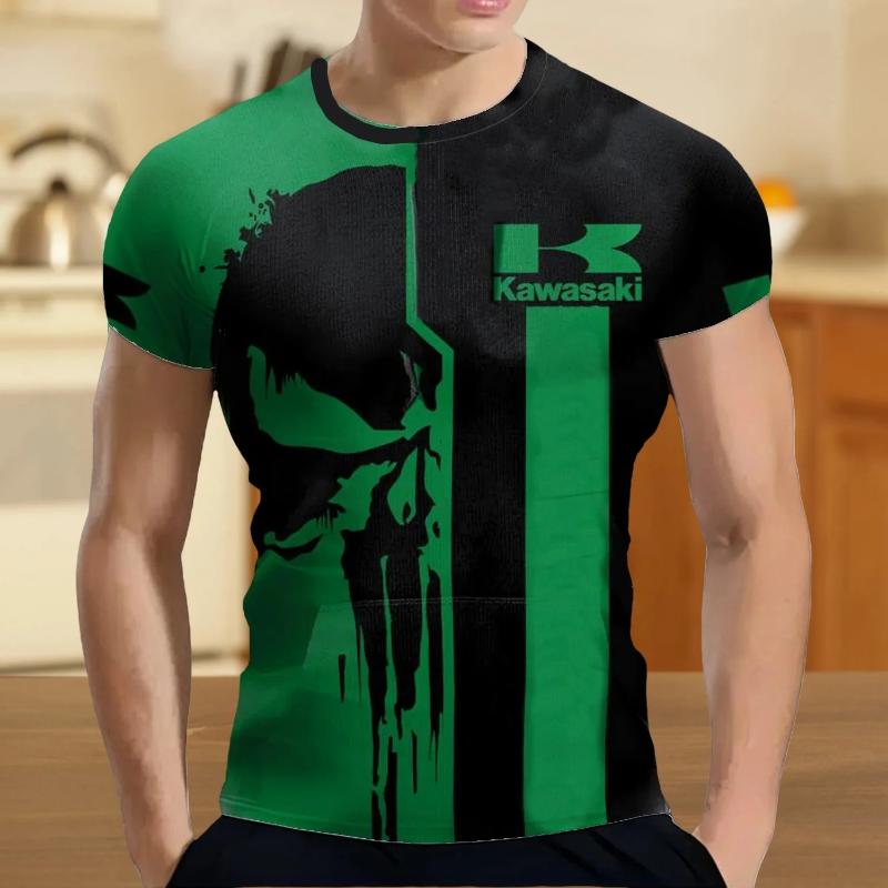 Kyn Apparel  Men Women New T Shirt Kawasaki Motorcycle Logo 3D Print Quick Drying Breathable Clothes Men  Fashion Sports T-shirts