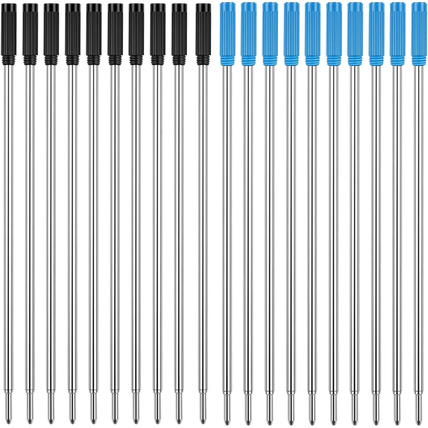Compatible Ballpoint Pen Refills 20 Pack, 1.0mm Medium Point-10 Black & 10 Blue, Smooth Writing Replaceable  Ink Refill