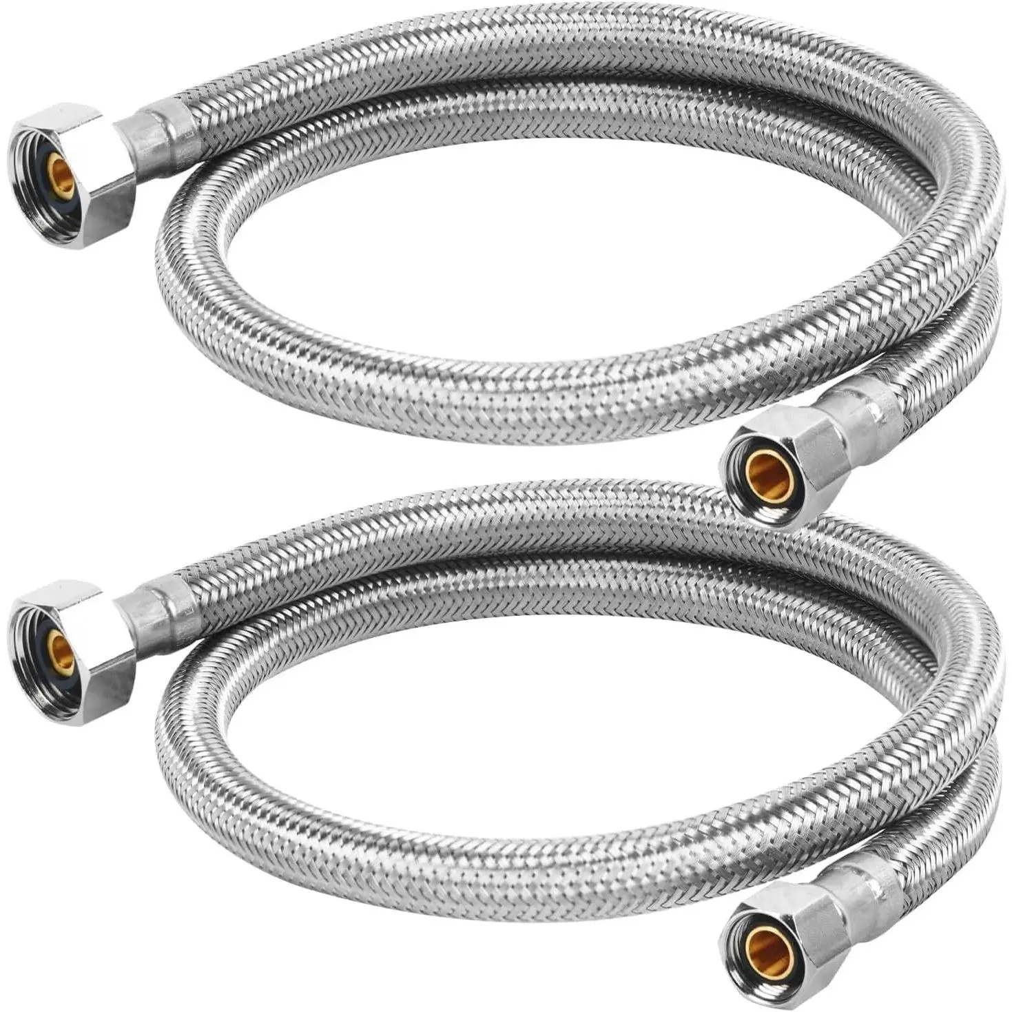 30" Faucet Supply Line 3/8 inch Comp x 1/2 inch FIP Faucet Connector Braided Stainless Steel Faucet Hose for Bathroom Sink and Kitchen Leak-Resistant cUPC Certified Water Supply Line 2 Pack