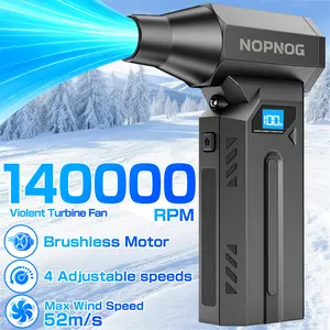 140000RPM Turbo Jet Fan Blower – 4-Speed Electric Air Duster, Cordless Handheld Car Snow Blower, Portable Type-C & LED Light