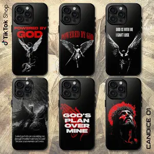 POWERED BY GOD Phone Case, GOD'S PLAN OVER MINE Cover, God Design Suitable for iPhone 17-11 Pro Max/Plus and  Samsung Galaxy S23-25