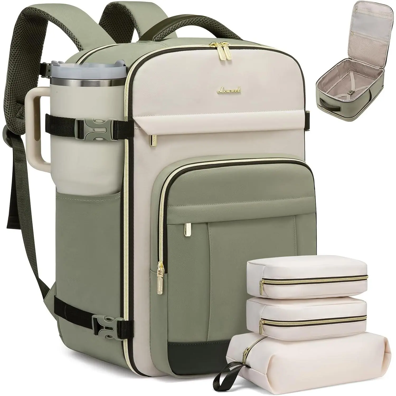 40L Travel Backpack for Women & Men - 17.3 Inch Carry On Backpack & Personal Item Backpack for Airlines, Spacious and Durable Design, with 3 Packing CubesGift.