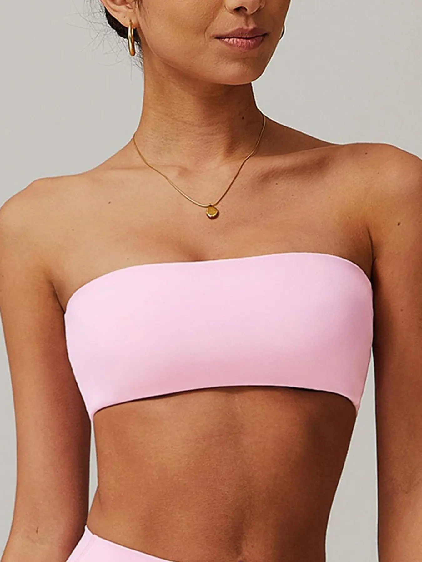Women's Sports Bra Workout Bra Suitable for Yoga One-Shoulder Strapless Tube Top Comfortable Sportswear Breathable Gym Yoga Underwear Backless Yoga Bras