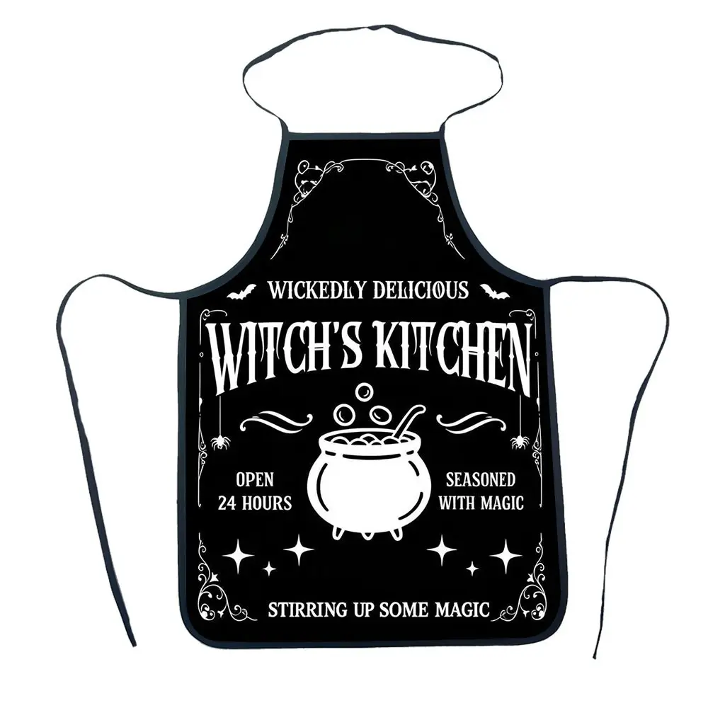 Witch's Kitchen Apron for Halloween, Wickedly Delicious Design, Novelty Cooking Aprons, Perfect for Cooking & Baking, Ideal Halloween Decor