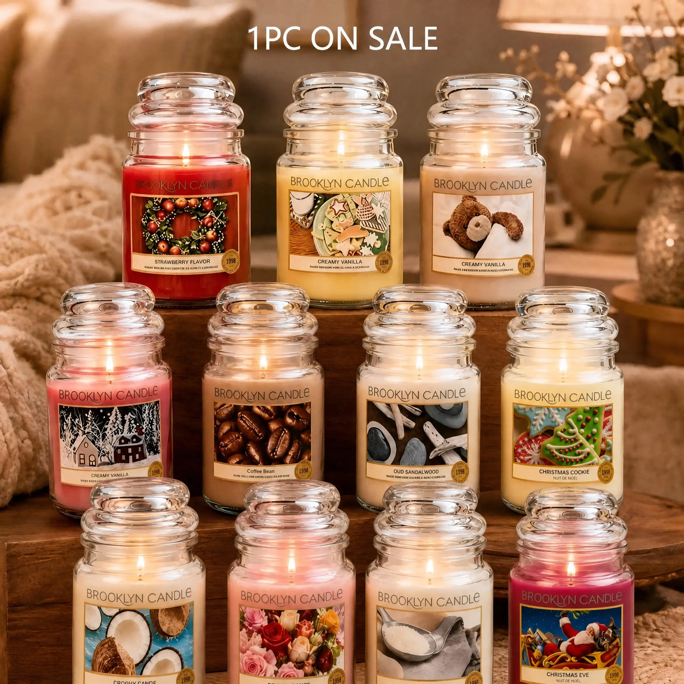 Single Wick Scented Candle, Long Lasting Burn Time, Ideal Gift for Women, for Bedroom, Bathroom, Toilet, Aromatic Deodorizing Candle, Multi Scents Options