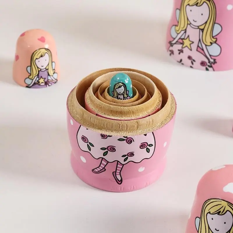 Russian Five-Layer Matryoshka Doll, Unique Wooden Craft Gift, Perfect Christmas and Thanksgiving Present, Cartoon Baby Memorial Item