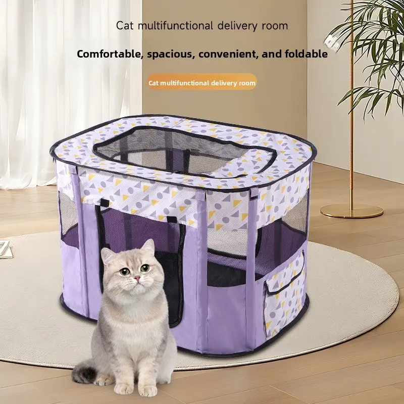 Foldable Rectangle Pet Playpen Tent, Puppy Play Pen, Small Dog & Cat Bed for Puppies Kittens Pet Supplies