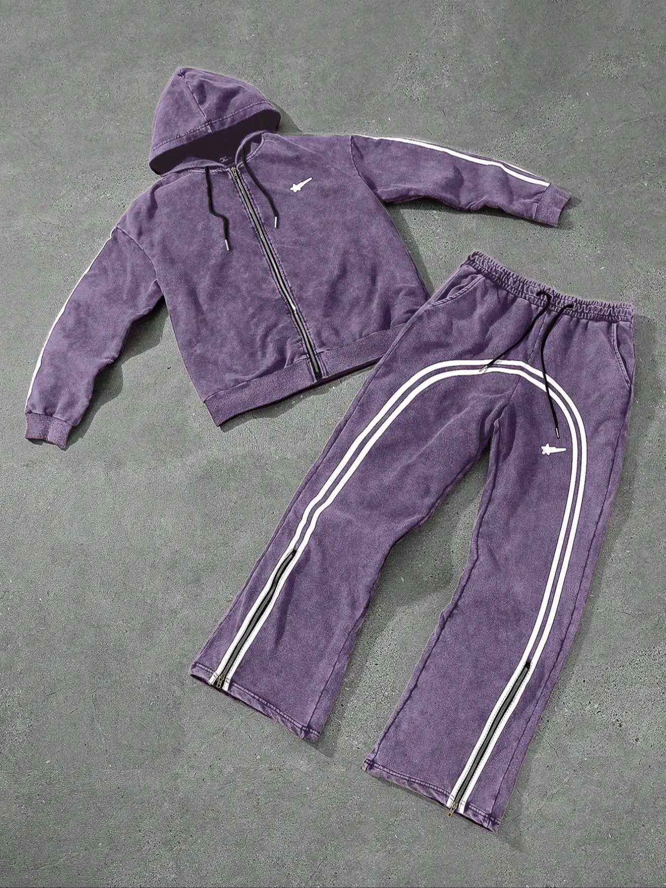 Men's Two-Piece Set Hoodie & Sweatpants, Colorblock Striped Casual Fashion, Spring & Fall Streetwear, Activewear Workout Set, Gym Fitness Outdoor School Hip Hop Rap Style, Athleisure Tracksuit Set, Athletic Sweatsuit