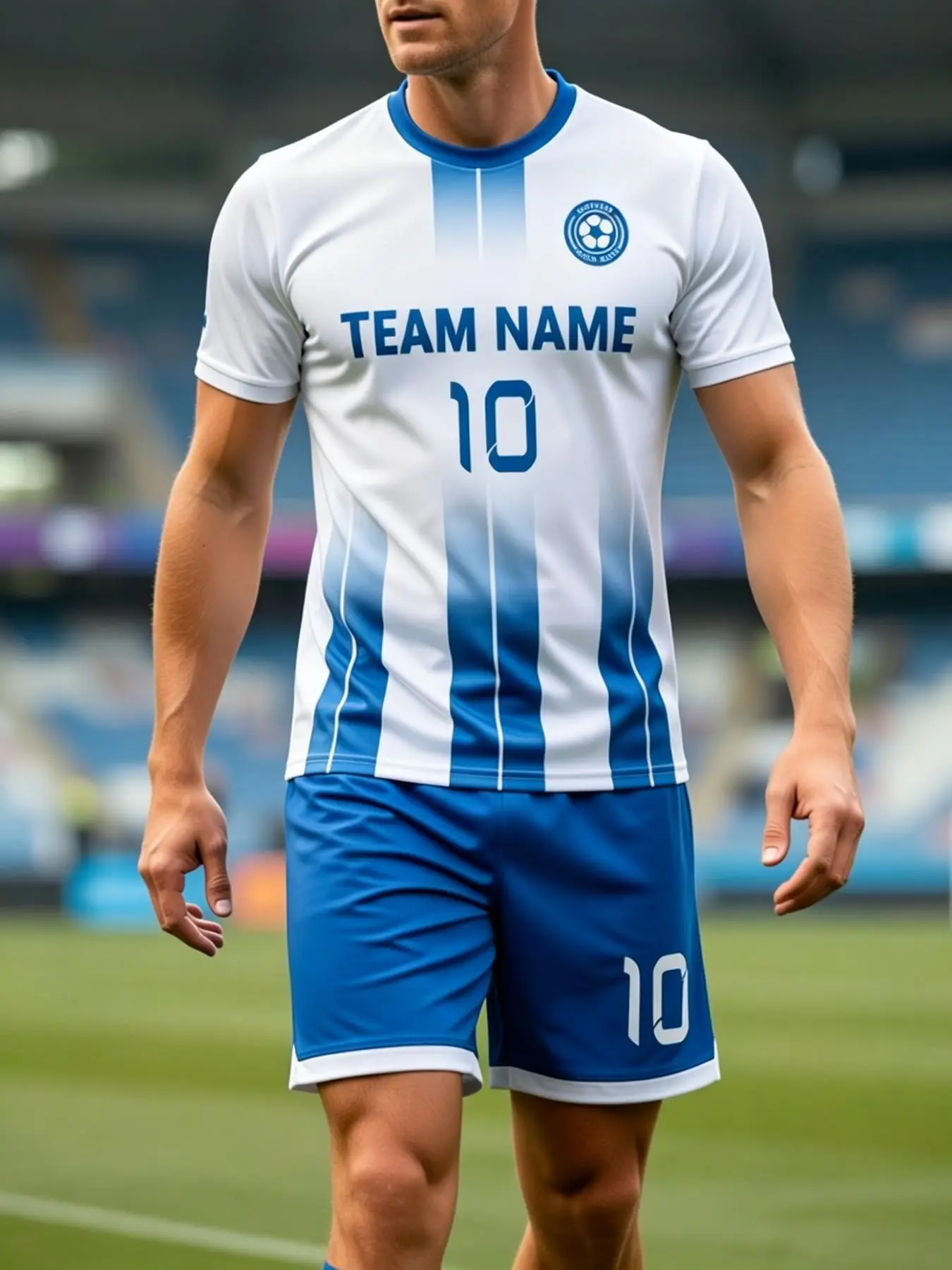 Men's Sports Jersey Set, Sports Clothing, Sportswear, Round Neck T-Shirt and Shorts, Lightweight Breathable, Ideal for Football Training, Outdoor Leisure, Group Events, Gift, Soccer Jerseys Set