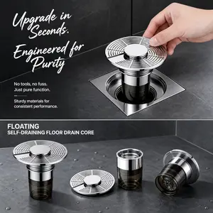 Floating Automatic Drainage Floor Drain Core One-Way Seal Anti-Odor Anti-Insect Hair Strainer