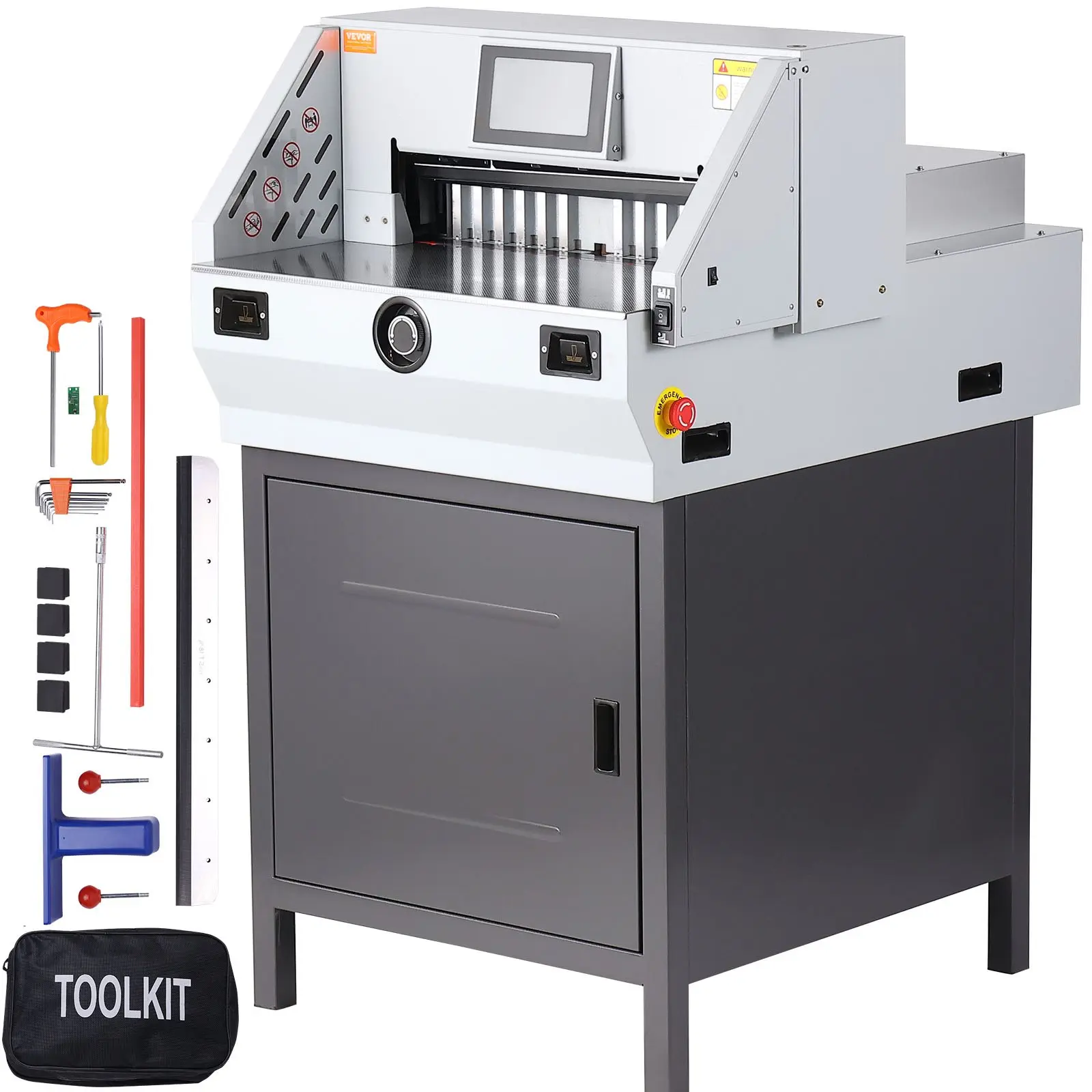 【DealsForYouDays】VEVOR Electric Paper Cutter, Heavy Duty Paper Trimmer 19"/482.6mm Cutting Width, 3.14"/80mm Cutting Thickness, Electric Paper Cutting Machine with 7" Touchscreen Numerical Control Function