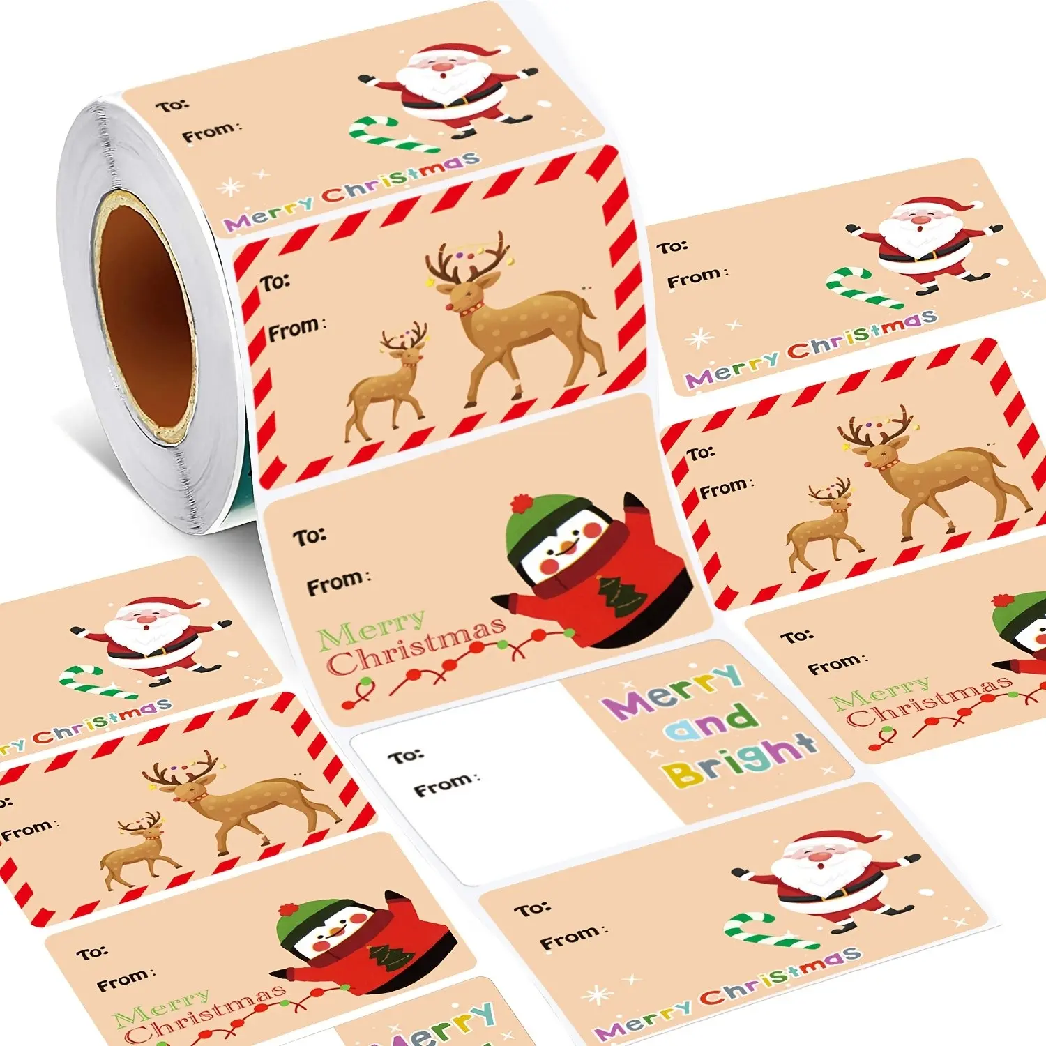 200pcs Christmas Gift Sealing Stickers, Self-Adhesive Labels for Holiday Cards, Gift Wrapping, Party Decor, New Year Gifts