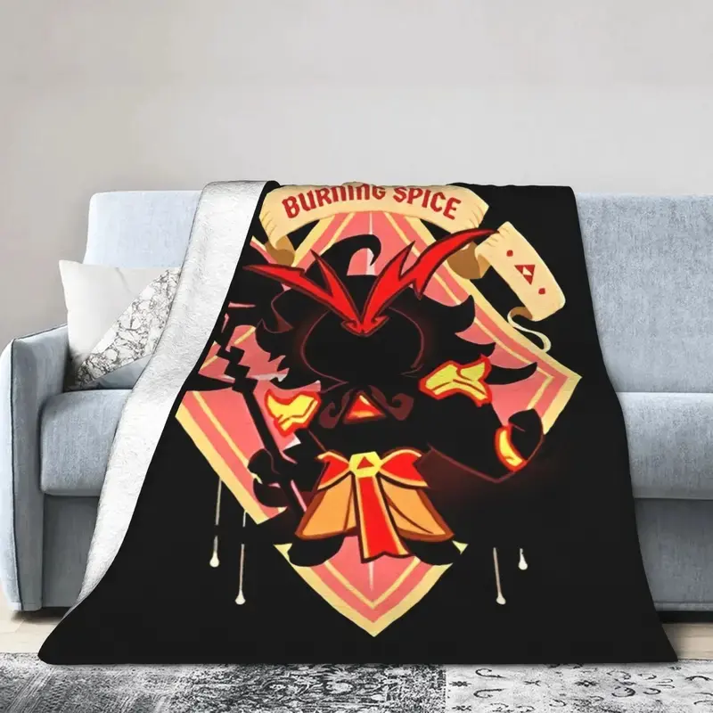 Cookie Run Kingdom Burning Spice Cookie Blanket Runner Game Flannel Vintage Breathable Throw Blanket for Coverlet Spring Autumn