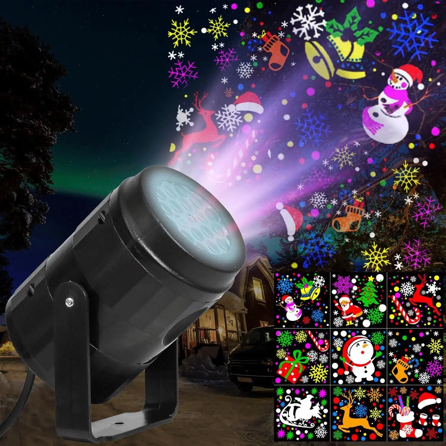 Christmas Projector USB Powered Rotating LED Stage Light, Led Lights Outdoor, Outdoor Holiday Decoration, Christmas Tree Lighting, Festive Atmosphere Enhancer