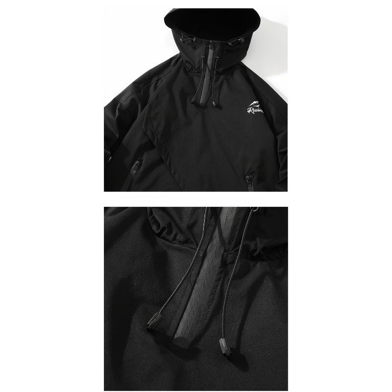 Hooded Jacket OverSize Jackets For Men Patchwork Zipper Coats Casual Menswear