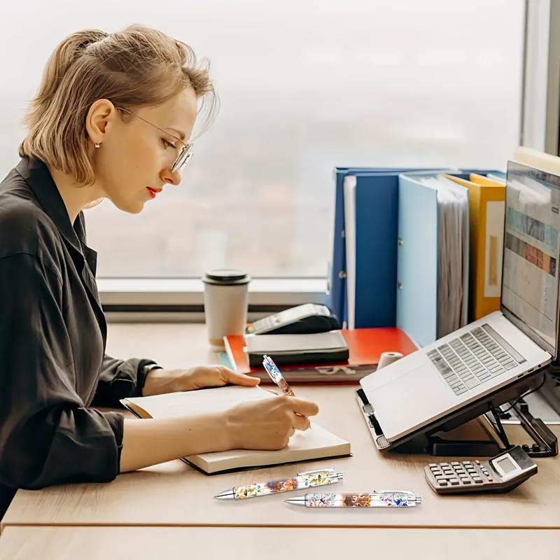 Cute Highland Cow Print Ballpoint Pen Set, 6/12/18 Pieces, School Home Office Desk Decor, Valentine's Day Gift for Her