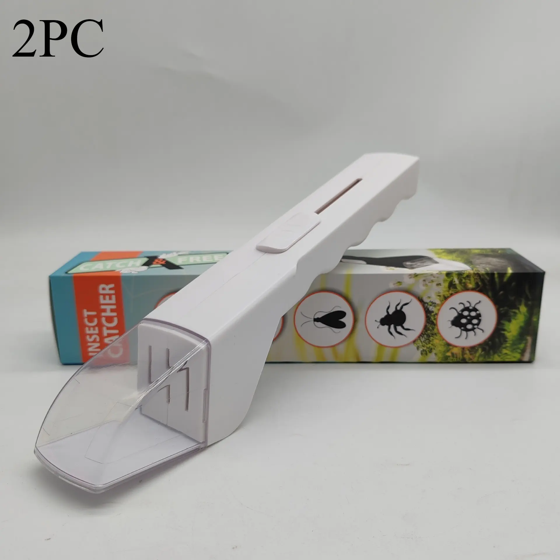 2Pcs Small Animals Catcher Quick Release Humane Catching Tool Clear Contactless Observer Kids Adults Nature Exploration Container to Capture Butterflies, Bees, Spiders, etc