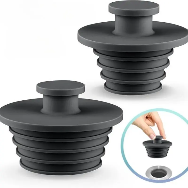 2/4pcs Silicone Bath Plug, Durable Drain Stopper with Ergonomic Handle, Leak-Proof Design, Easy Installation, Modern Bathroom Accessory
