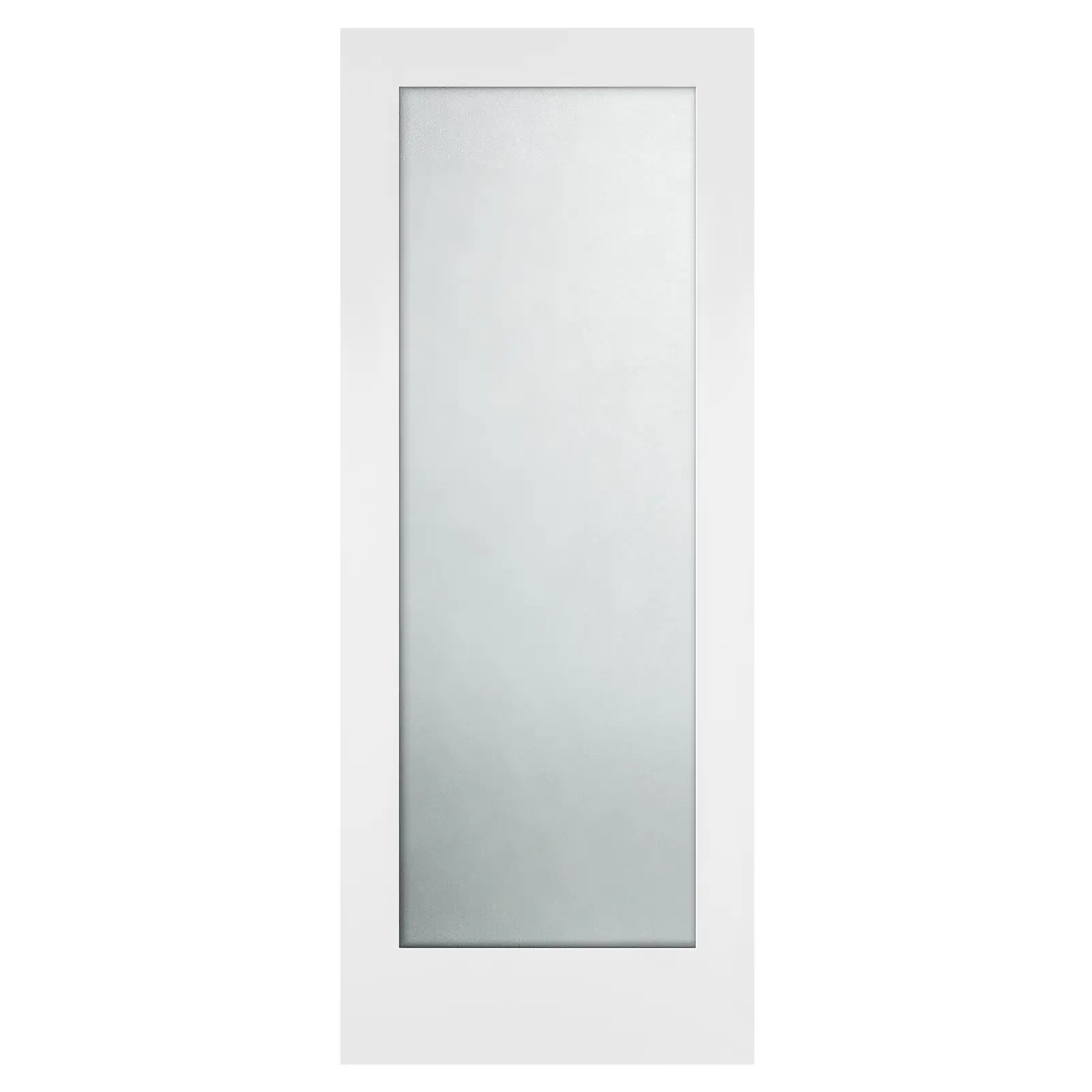 ARCH 32x80 White Primed Shaker Panel Wood Interior Door Slab - 1-3/8 in Thick Tempered Frosted Glass Full View, Modern American Luxury Design, Easy Paintable Wood Frame, 1 Pack for Bedroom