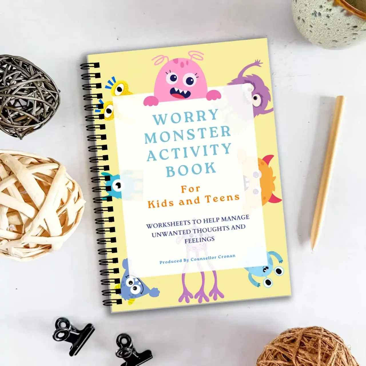 Cross-Border Worry Monster Emotion Management Workbook, Anxiety Relief Worksheet for Children and Adolescents, Available Now