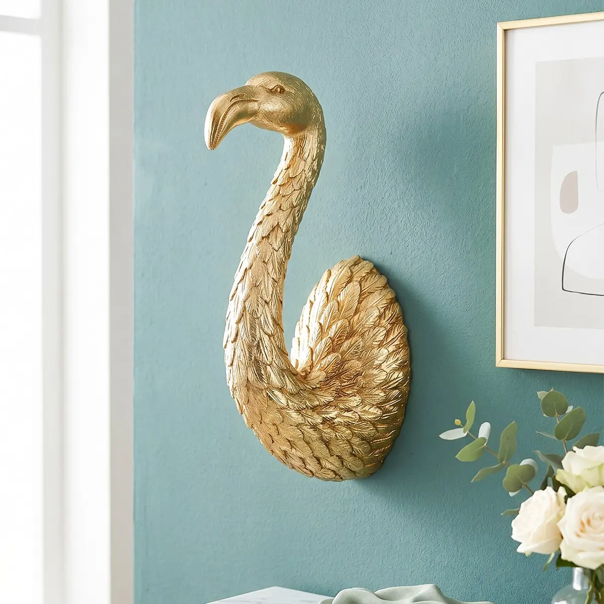 European Luxury Flamingo Wall Decor, Living Room TV Background, Entryway, Bedroom, Restaurant, Hotel Room Decoration, Above Bed Wall Decor, Home Wall Art